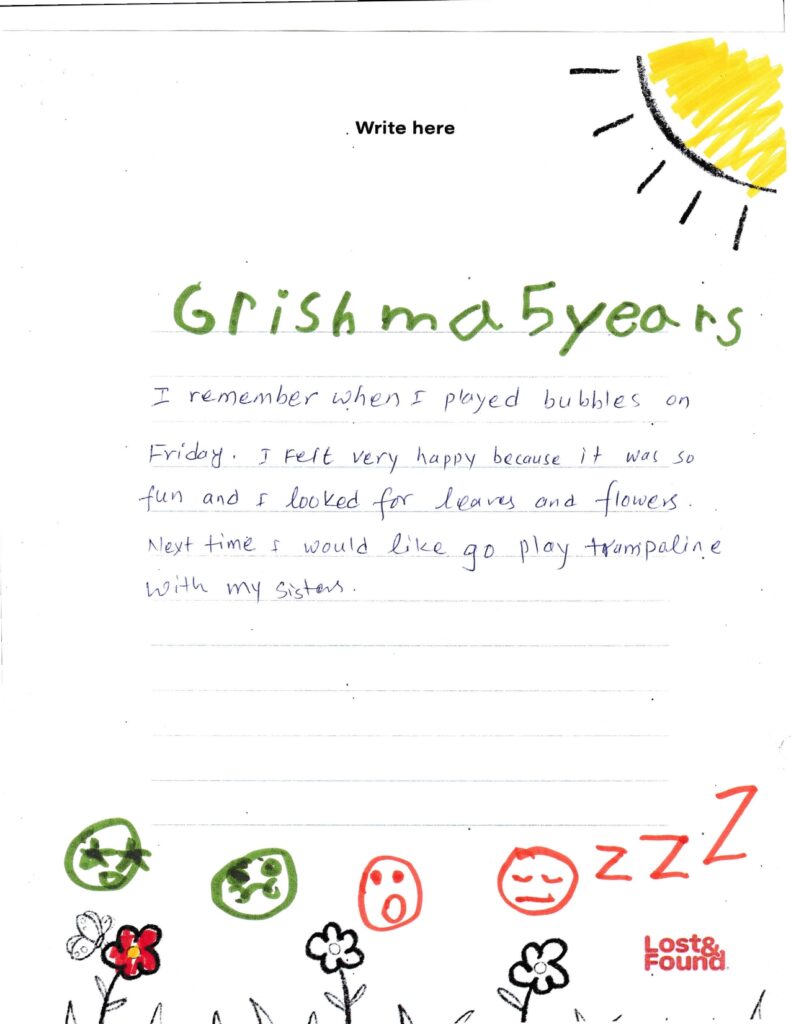 Grishma, age 5, Manitoba