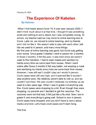 Kabelan, age 10, Ontario